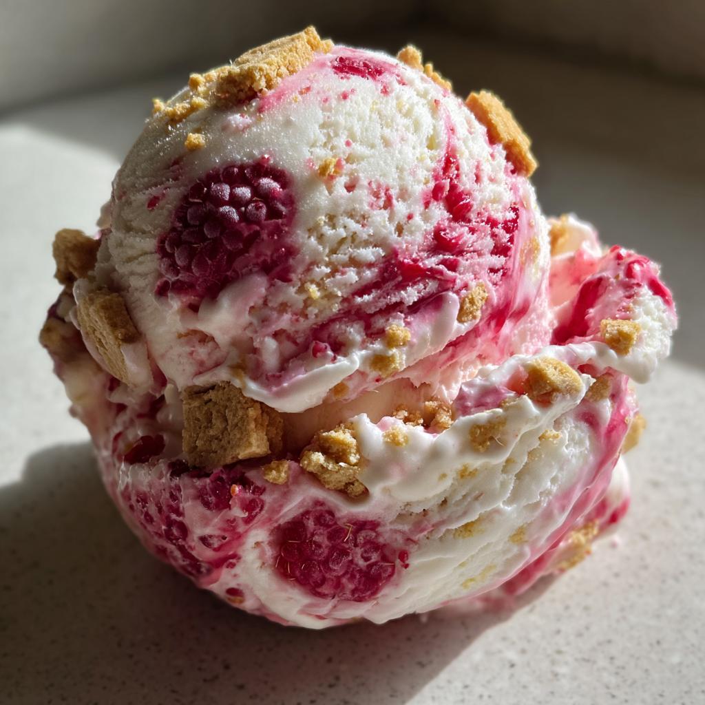 Summer Raspberry Cheesecake Ice Cream