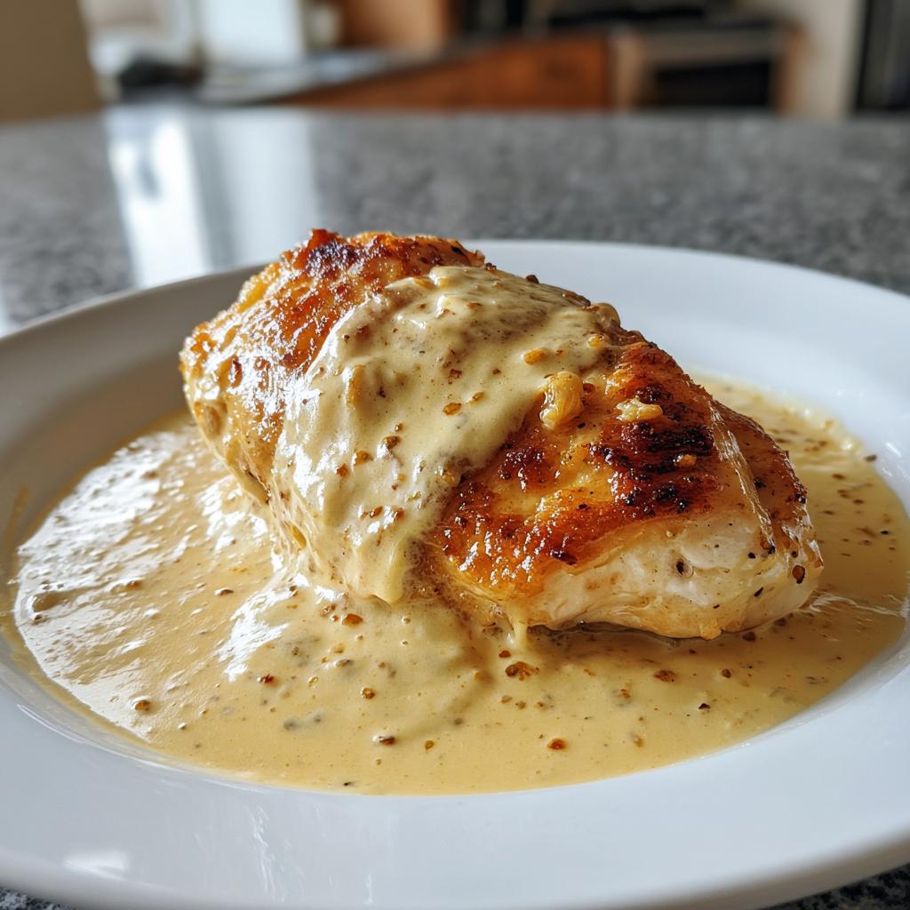 Tender chicken in a creamy mustard sauce - detail 1