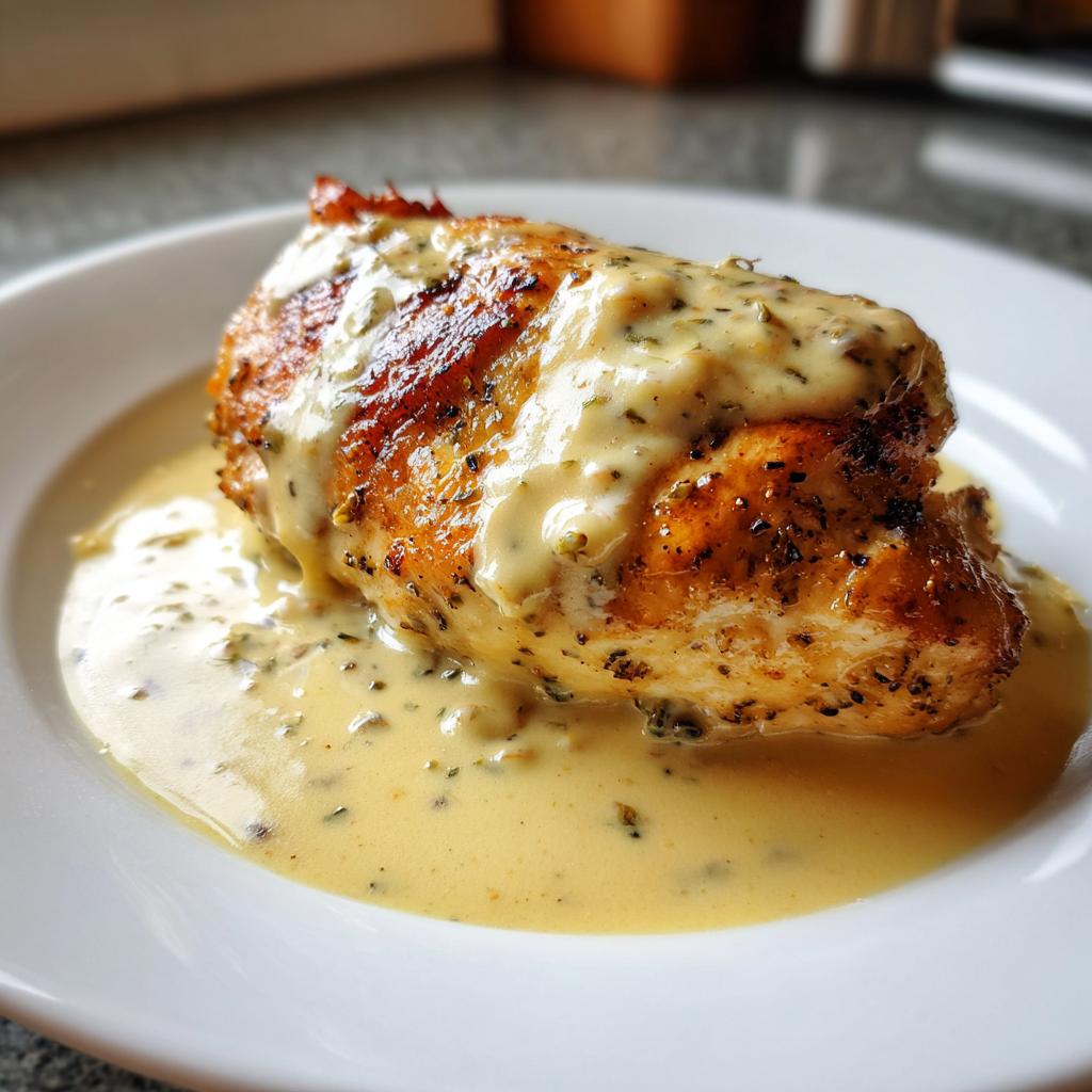 Tender chicken in a creamy mustard sauce