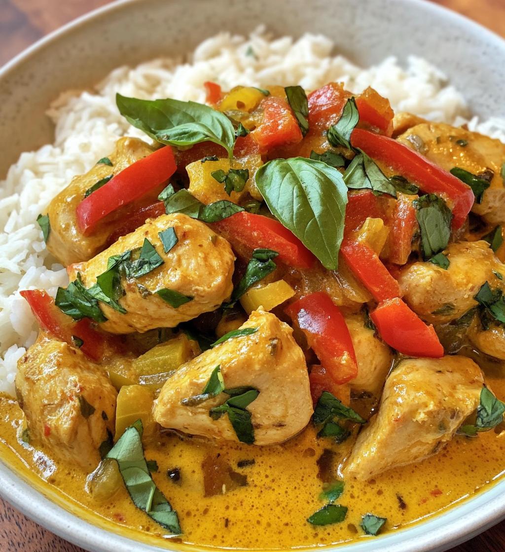 Thai-inspired coconut basil chicken with spiced rice