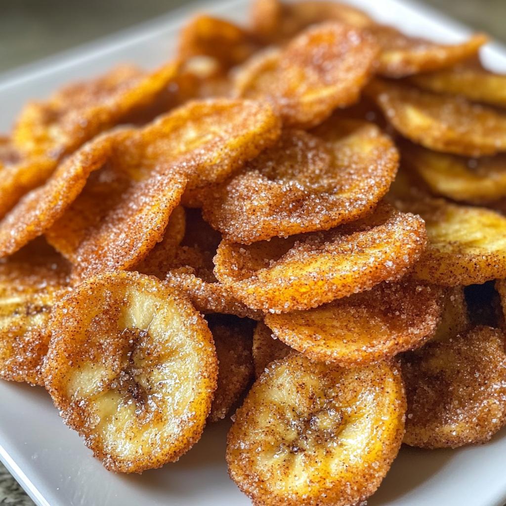 These crispy air-fried cinnamon sugar banana chips are the perfect sweet, guilt-free snack!