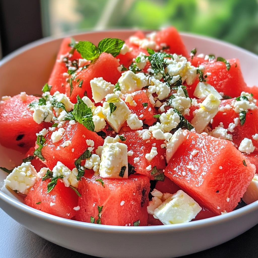 Watermelon, Feta & Mint Salad