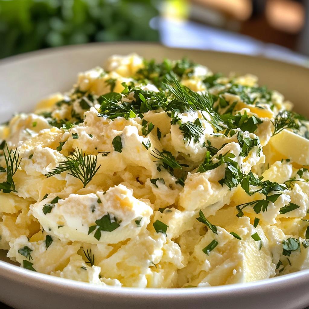 egg salad with cottage cheese and herbs