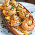 garlicky shrimp ciabatta with cheddar jack