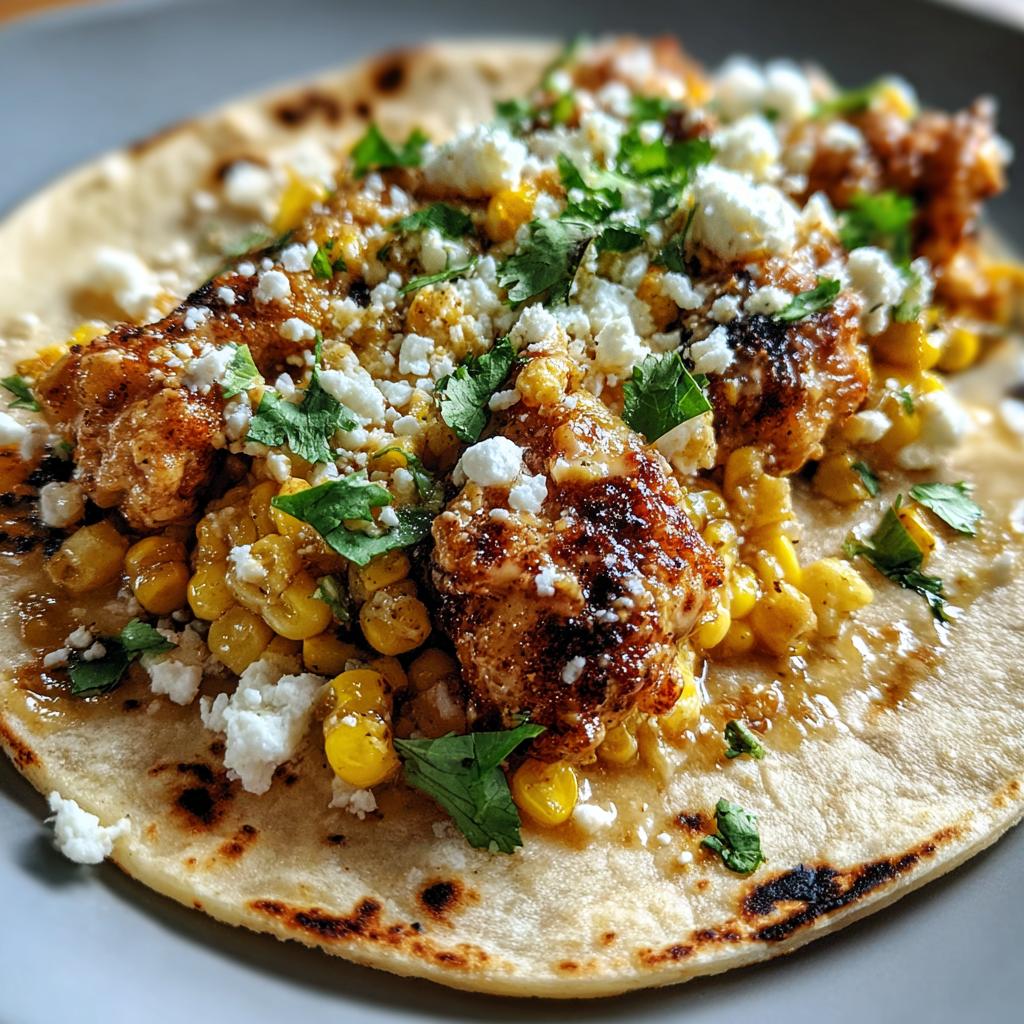 golden buttermilk chicken tacos charred corn elote