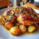 rustic chicken potatoes garlic parmesan glaze