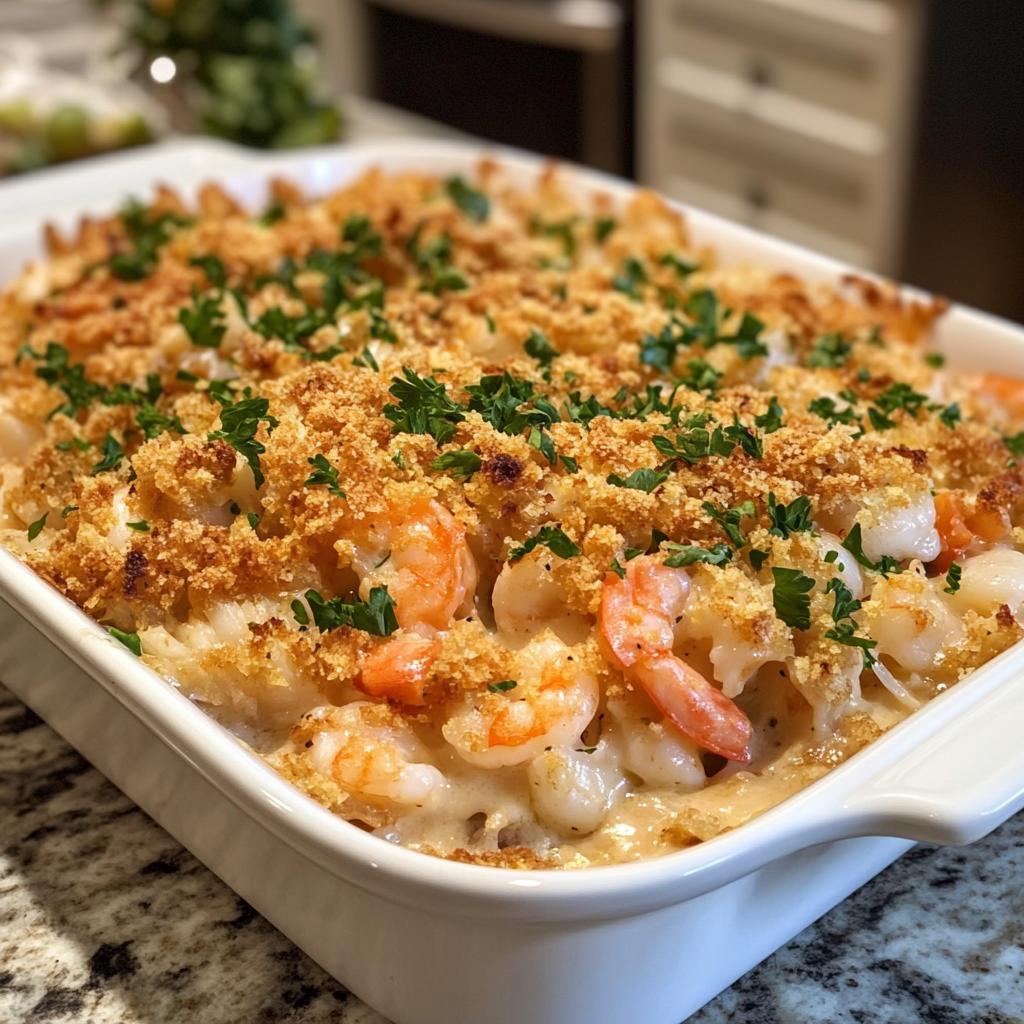 seafood casserole crispy cracker topping