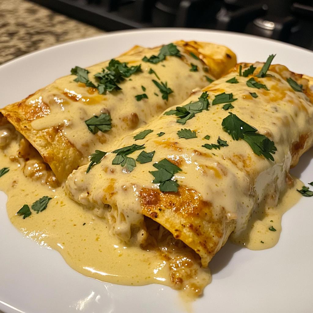 38g Protein Chicken Enchiladas with Dreamy White Sauce | Easy High-Protein Meal