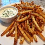 Air Fryer Crispy French Fries with Garlic Butter Dip
