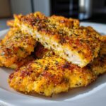 Air Fryer Lemon Pepper Chicken, crispy golden-brown chicken fillets coated in a vibrant lemon pepper seasoning