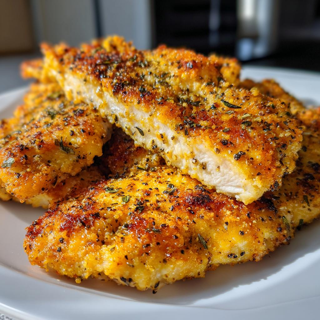 Air Fryer Lemon Pepper Chicken, crispy golden-brown chicken fillets coated in a vibrant lemon pepper seasoning