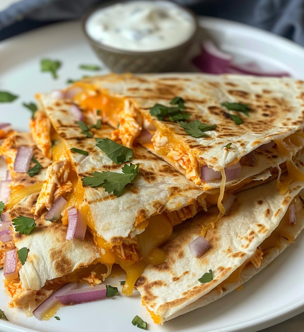 Buffalo Chicken Quesadillas Recipe (Easy & Cheesy!)