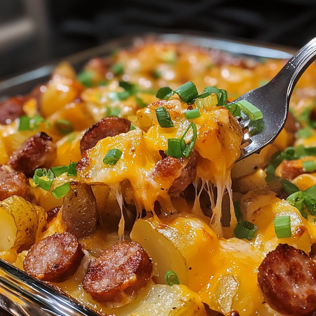 Cheesy Ranch Potatoes and Smoked Sausage