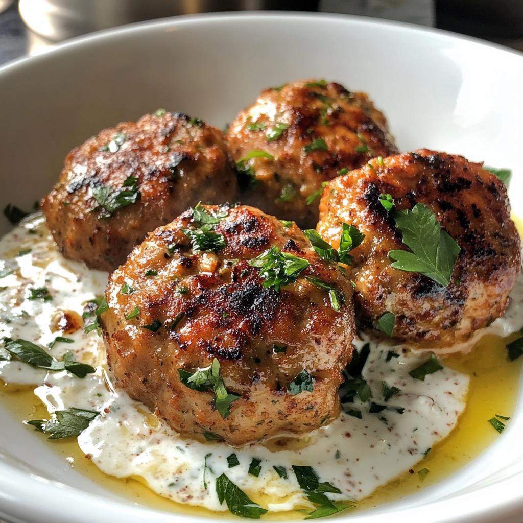 Chicken Kofta with Garlic Yogurt Sauce