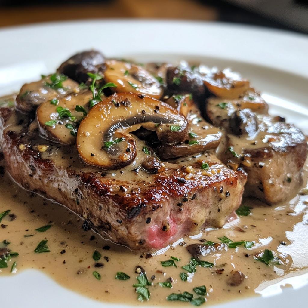 Classic Steak Diane with Creamy Mushroom Sauce