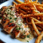 Creamy Garlic Butter Chicken with Crispy Fries