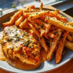Creamy Garlic Butter Chicken with Crispy Parmesan Fries