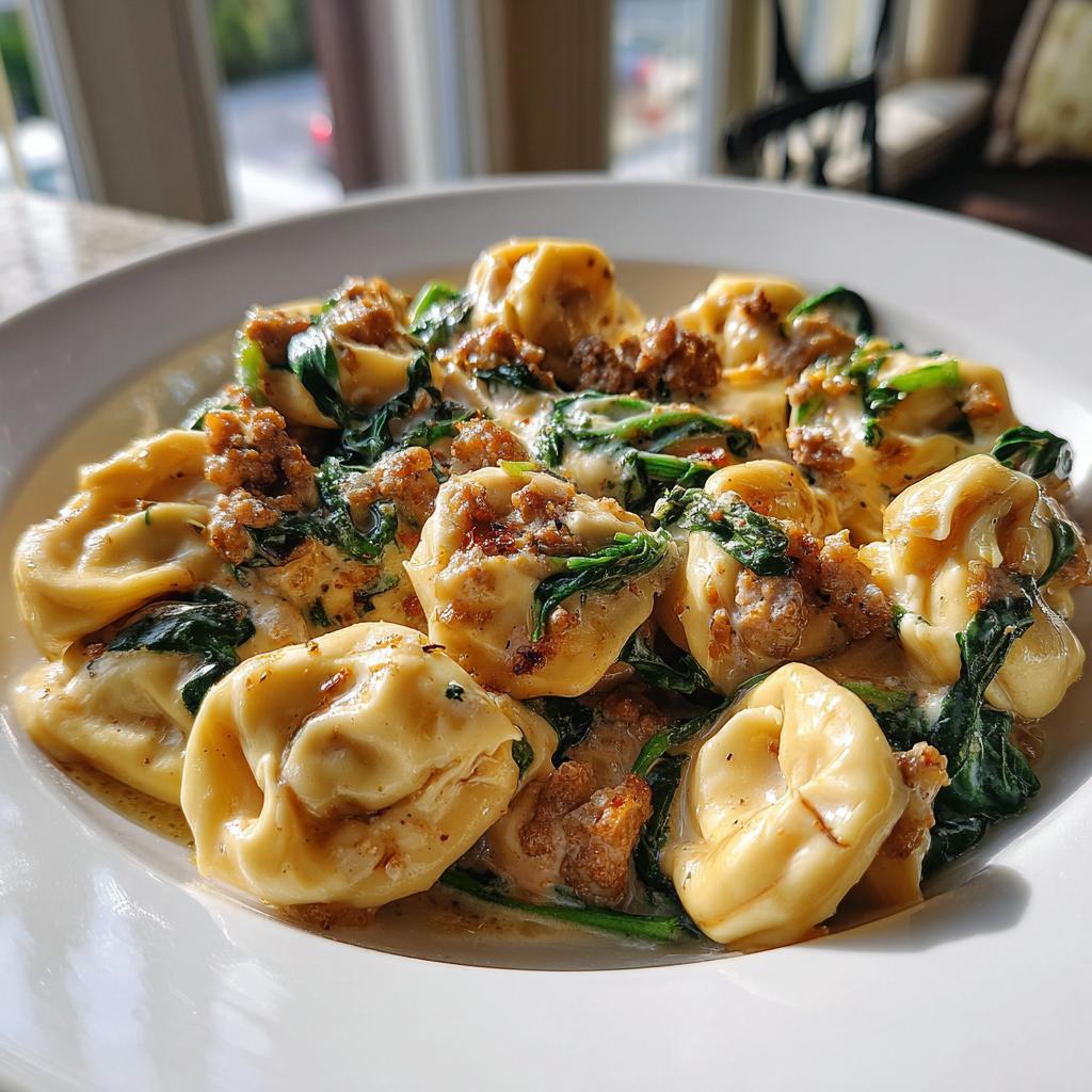 Creamy Garlic Spinach Tortellini with Sausage (One-Pan) - detail 1