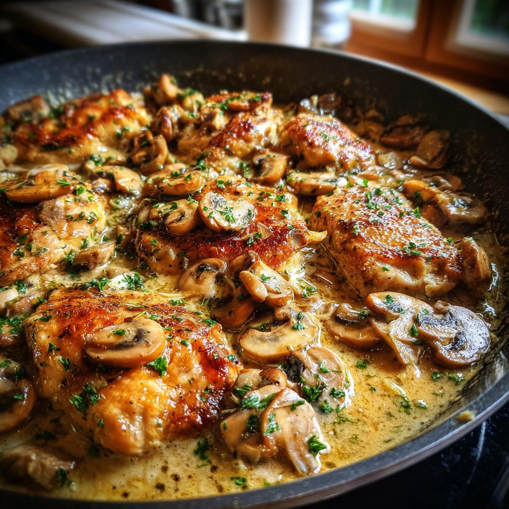 Creamy Mushroom Chicken Skillet – Comfort Dinner in One Pan