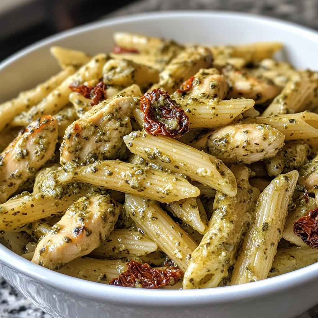 Creamy Pesto Chicken Penne with Sun-Dried Tomatoes