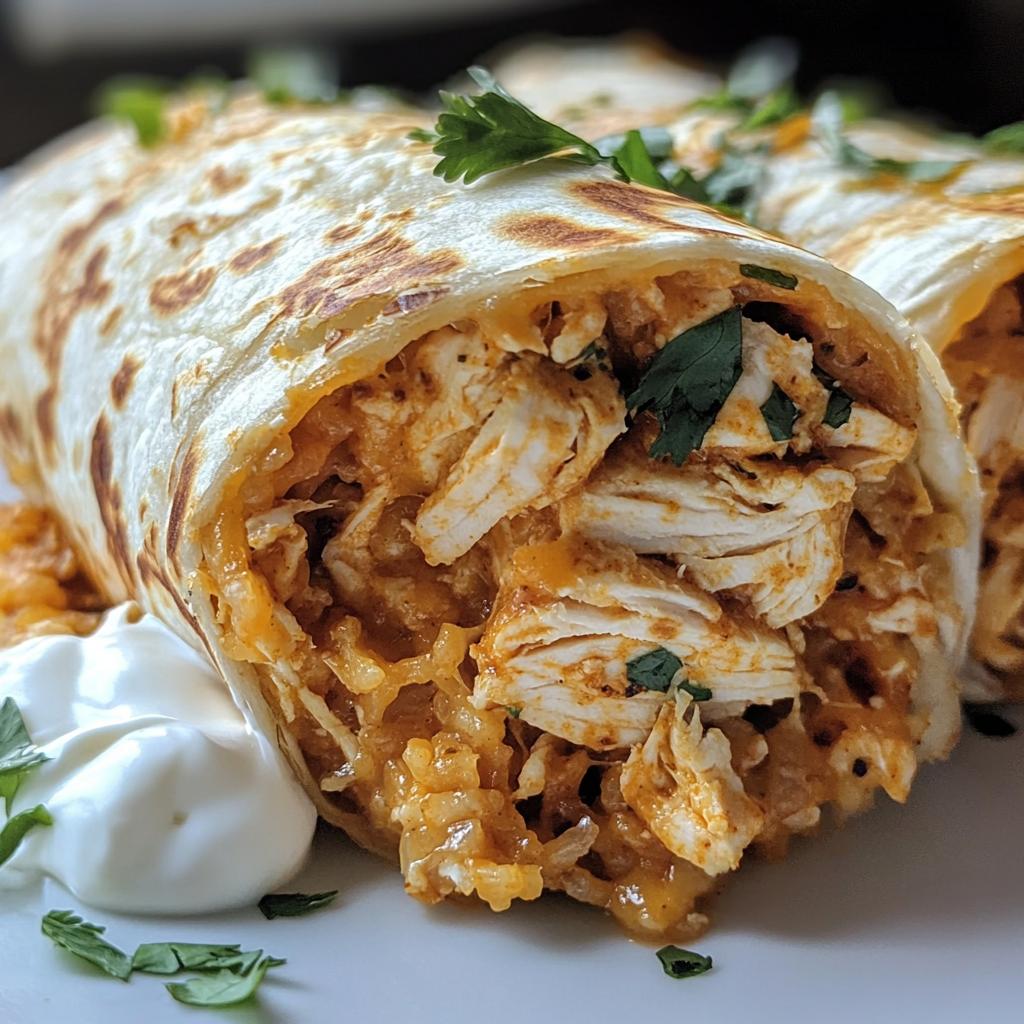 Crispy Chicken Burritos with Garlic Parmesan