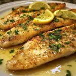 Crispy Pan Fried Tilapia with Garlic Lemon Butter Sauce