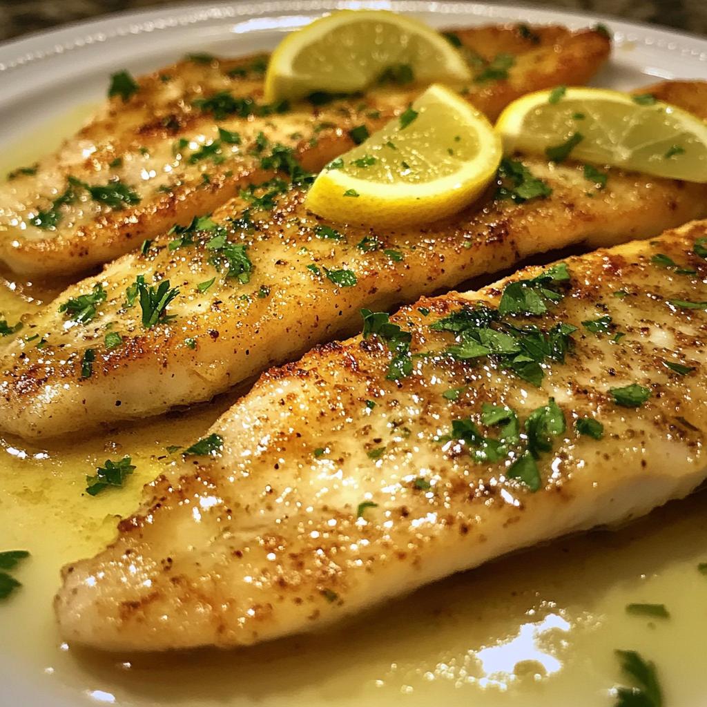 Crispy Pan Fried Tilapia with Garlic Lemon Butter Sauce