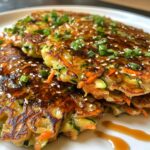 Crispy Veggie Pancakes with Asian Sauce