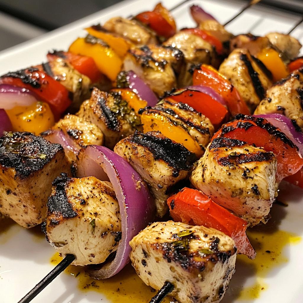 Easy Greek Marinated Chicken Kabobs