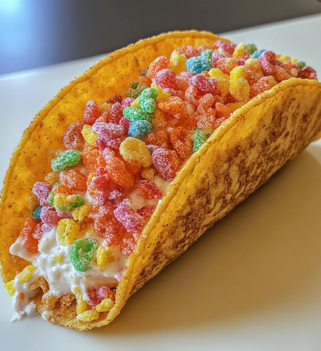 Fruity Pebbles Cheesecake Tacos