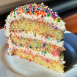 Funfetti celebration cake, colorful, moist, and cheerful for the New Year