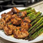Garlic Butter Chicken Bites with Roasted Asparagus