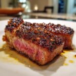 Garlic Butter Steak featuring a perfectly seared medium-rare beef steak glistening