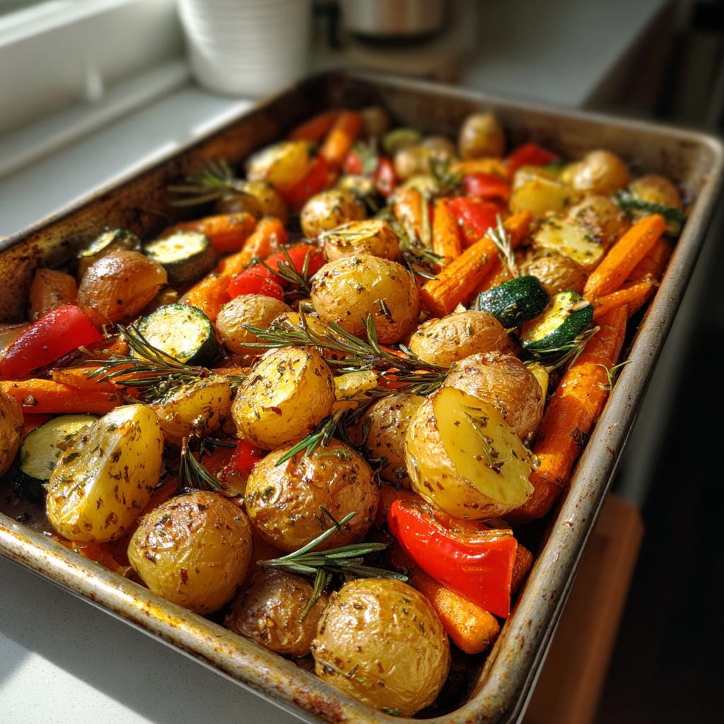 Garlic Herb Roasted Potatoes and Veggies