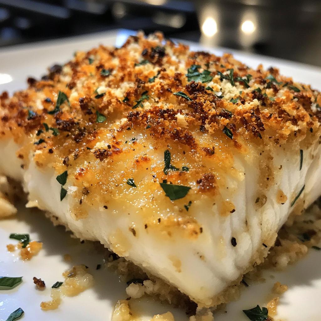 Garlic Parmesan Crusted Halibut