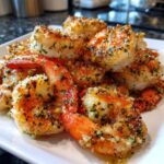 Garlic Parmesan Roasted Shrimp, a close-up side view of plump
