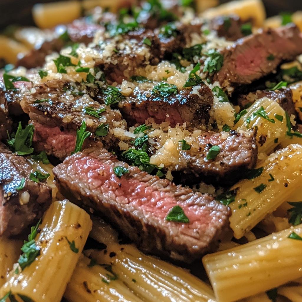 Garlic Steak Pasta Recipe