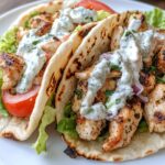 Greek Chicken Gyros with Lemon-Herb Marinade and Tzatziki