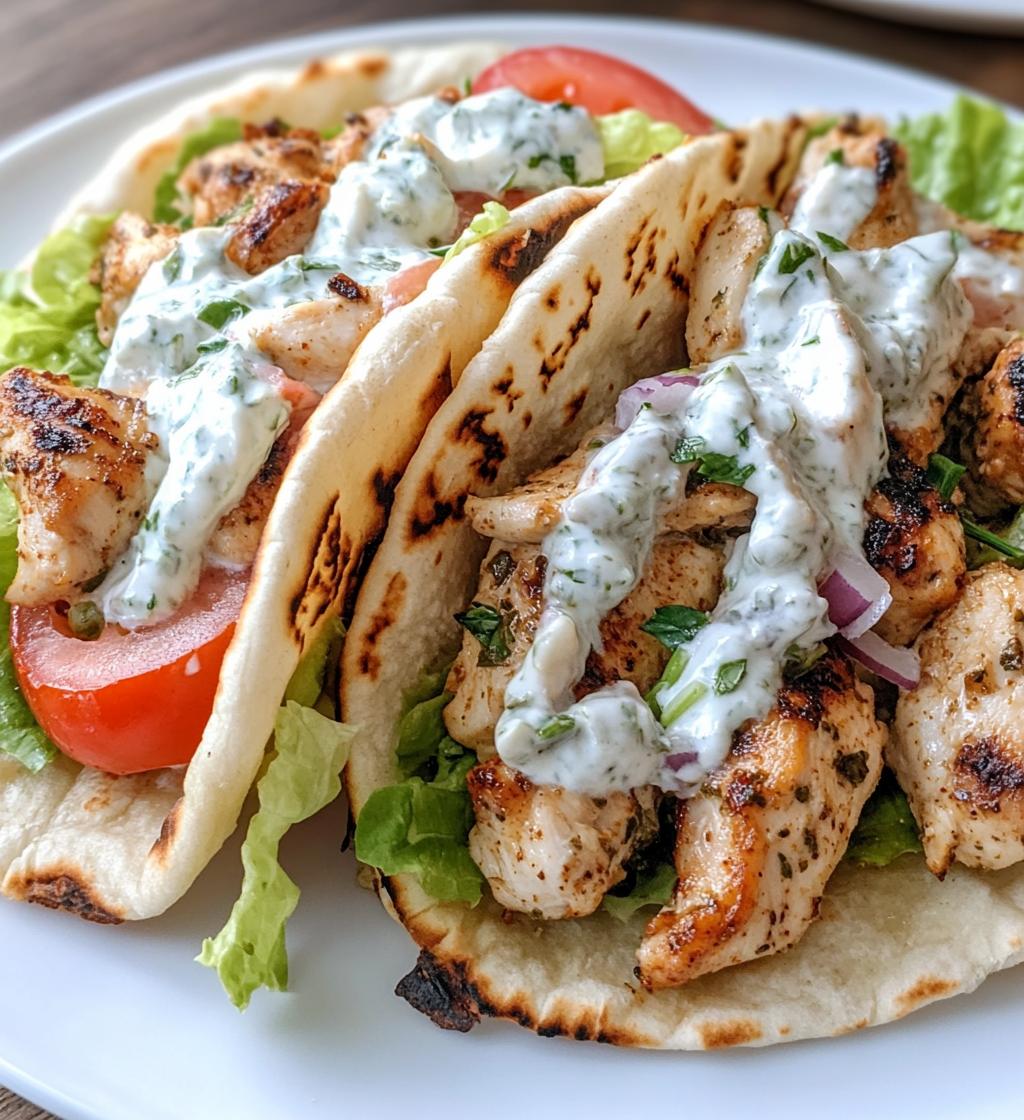 Greek Chicken Gyros with Lemon-Herb Marinade and Tzatziki