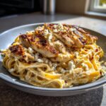 Greek Chili Chicken Alfredo Recipe with Smoked Feta Cream