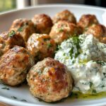 Greek Turkey Meatballs with Homemade Tzatziki