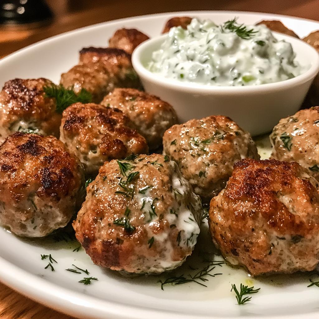 Greek Turkey Meatballs with Tzatziki Sauce Recipe