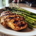 Grilled Lemon Garlic Chicken with Buttered Asparagus