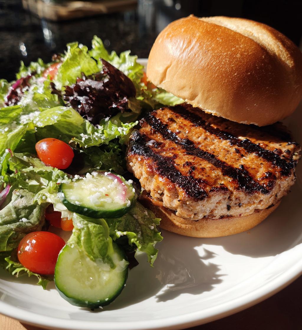 Grilled Turkey Burger with Side Salad