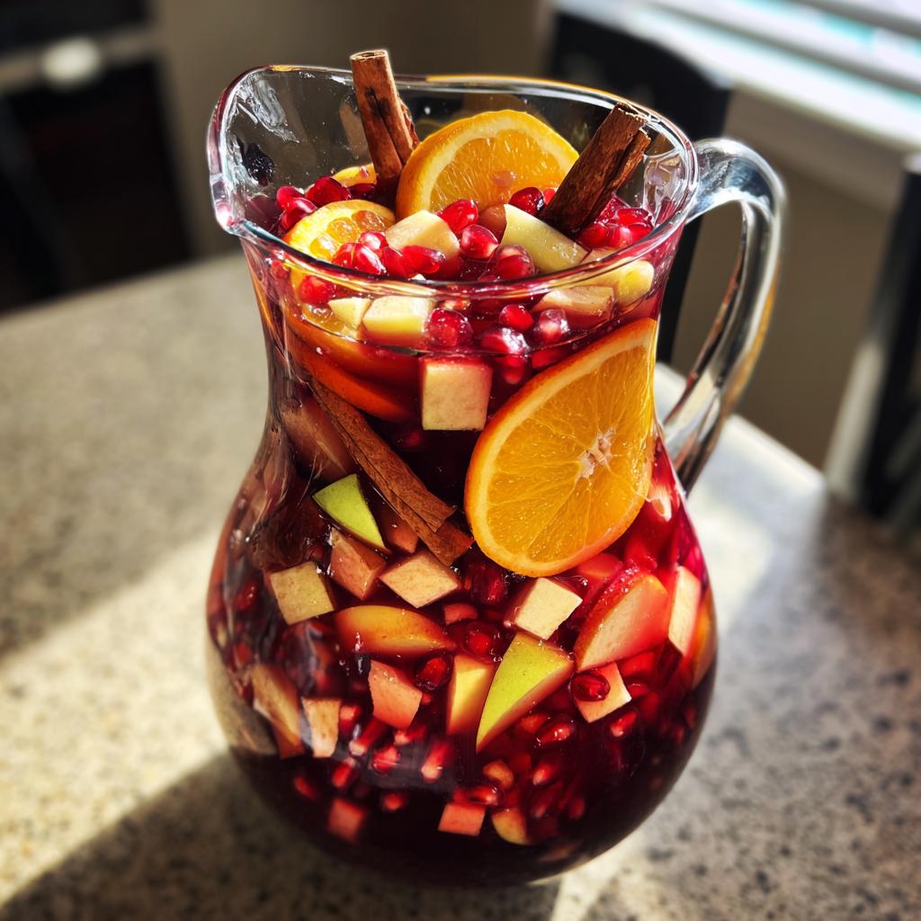 Halloween mocktail sangria with fruits and spices