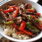 Healthy Beef and Pepper Rice Bowl