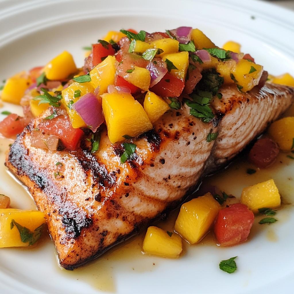 Healthy Grilled Salmon with Mango Salsa