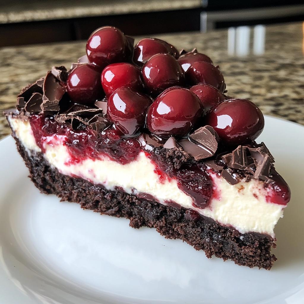 Heavenly Black Forest Cheesecake Delight. A thick