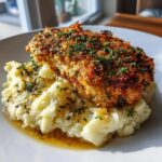 Herb Crusted Chicken with Garlic Mashed Potatoes