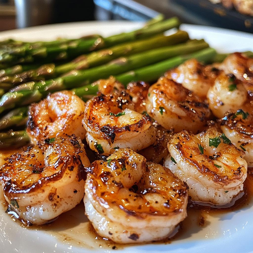 Honey Garlic Glazed Shrimp with Roasted Asparagus